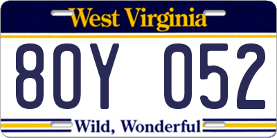 WV license plate 8OY052