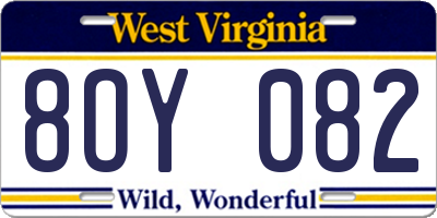 WV license plate 8OY082