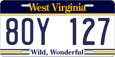 WV license plate 8OY127