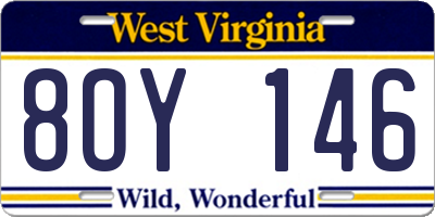 WV license plate 8OY146