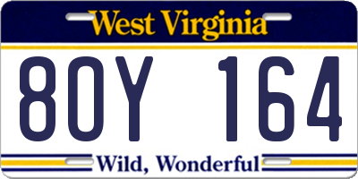 WV license plate 8OY164