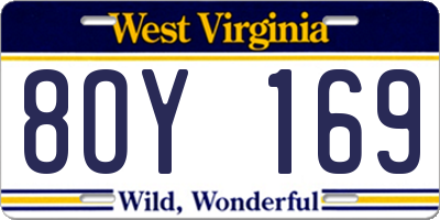 WV license plate 8OY169