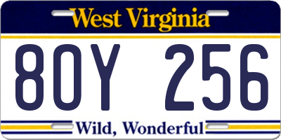 WV license plate 8OY256