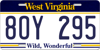 WV license plate 8OY295