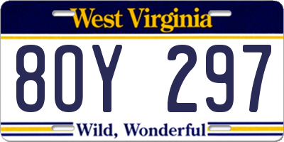 WV license plate 8OY297