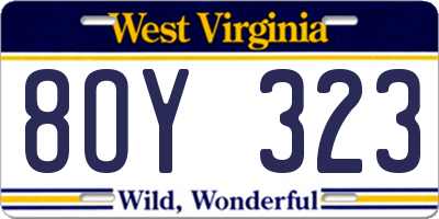 WV license plate 8OY323