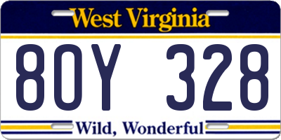 WV license plate 8OY328