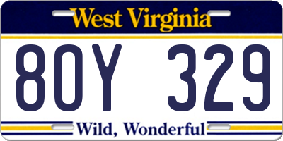 WV license plate 8OY329