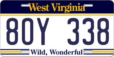 WV license plate 8OY338