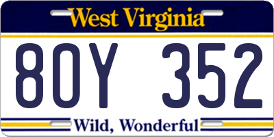 WV license plate 8OY352