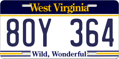 WV license plate 8OY364