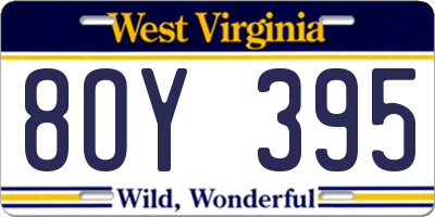 WV license plate 8OY395