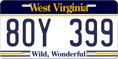 WV license plate 8OY399
