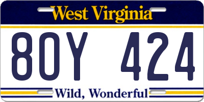 WV license plate 8OY424