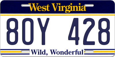 WV license plate 8OY428