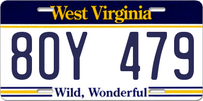 WV license plate 8OY479