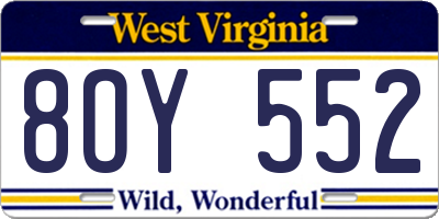 WV license plate 8OY552