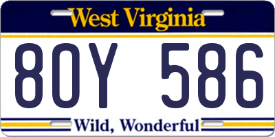 WV license plate 8OY586