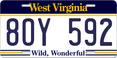 WV license plate 8OY592