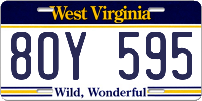 WV license plate 8OY595