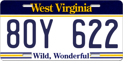 WV license plate 8OY622