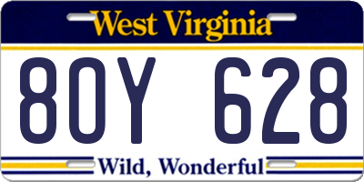 WV license plate 8OY628