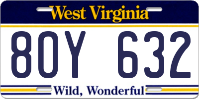 WV license plate 8OY632