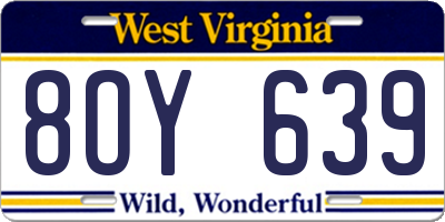 WV license plate 8OY639