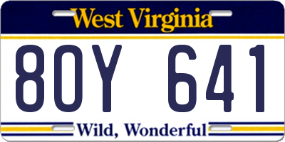 WV license plate 8OY641