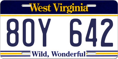 WV license plate 8OY642
