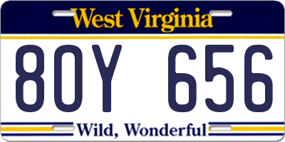 WV license plate 8OY656