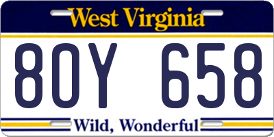 WV license plate 8OY658