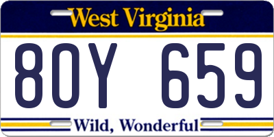 WV license plate 8OY659