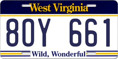 WV license plate 8OY661