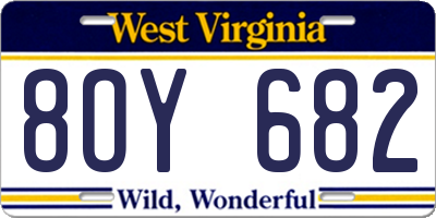 WV license plate 8OY682