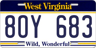 WV license plate 8OY683