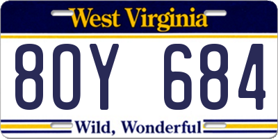 WV license plate 8OY684