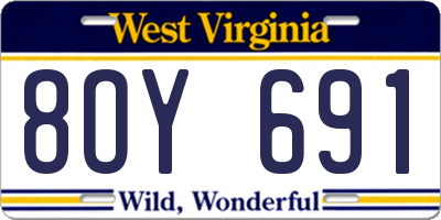 WV license plate 8OY691