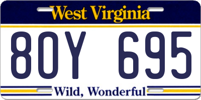 WV license plate 8OY695
