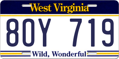 WV license plate 8OY719