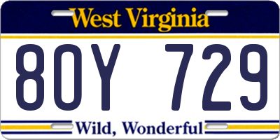 WV license plate 8OY729