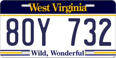 WV license plate 8OY732