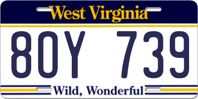 WV license plate 8OY739