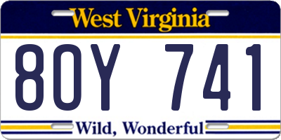 WV license plate 8OY741
