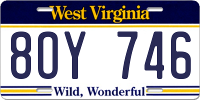 WV license plate 8OY746