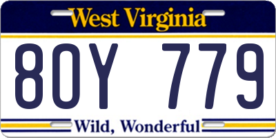 WV license plate 8OY779
