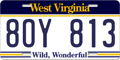 WV license plate 8OY813