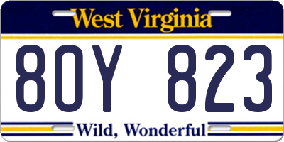 WV license plate 8OY823