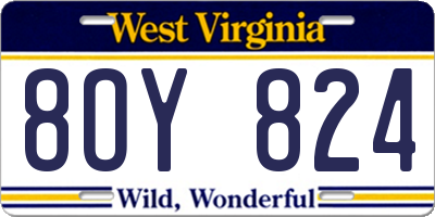 WV license plate 8OY824
