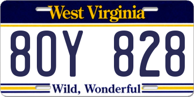 WV license plate 8OY828
